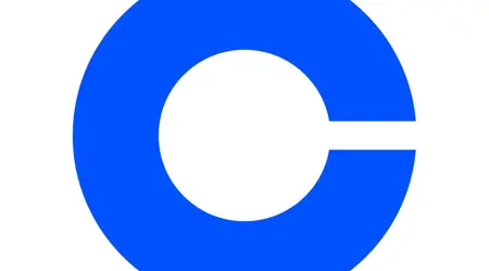 Het logo van Coinbase