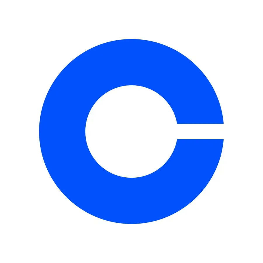 Het logo van Coinbase