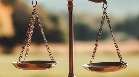 Een close-up van een weegschaal