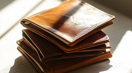 Een stapel portomonees